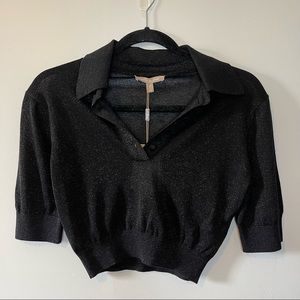 NWT ✨ Michael Kors Collection Metallic Knit Crop Top